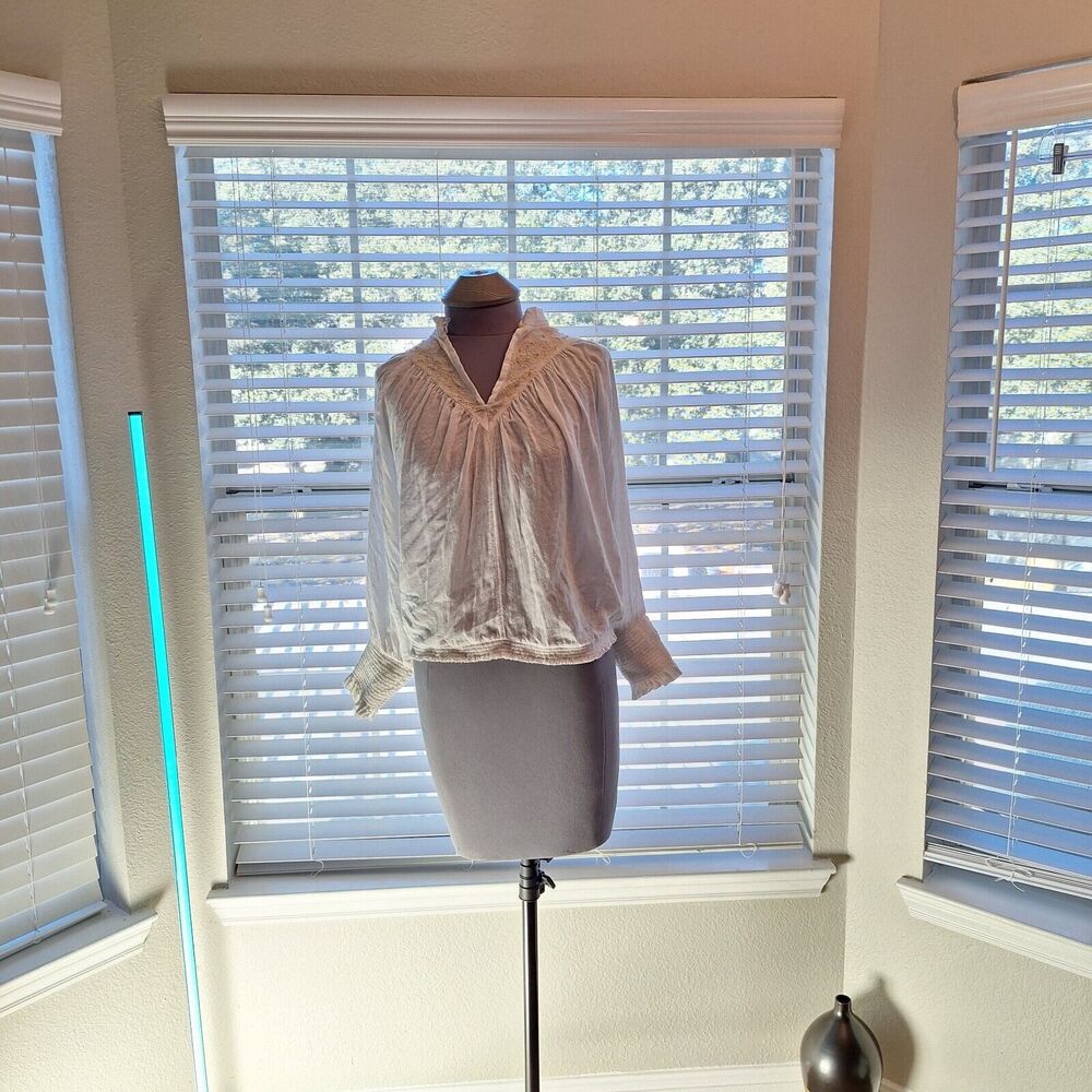 Feather Bone By Anthropologie “Edda” Smocked Dolman Sleeve Top Size XS